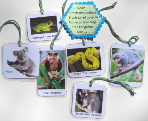 6 AUSSIE ANIMAL HANGING CARDS