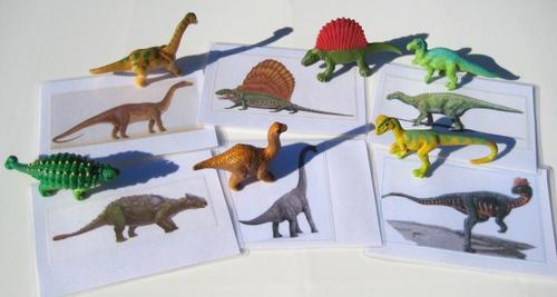 6 DINOSAURS & matching cards, Set # 1