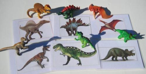 6 DINOSAURS & matching cards, Set # 2