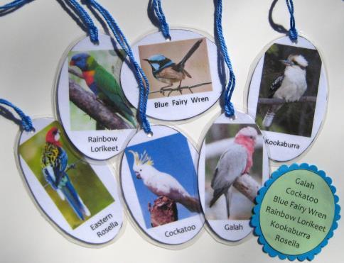 6 BIRDS of AUSTRALIA HANGING CARDS
