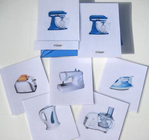 6 SMALL APPLIANCES & matching 3-part cards