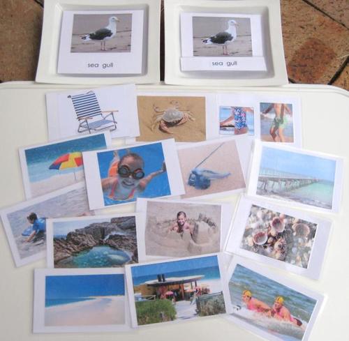 Full 15-subject set BEACH 3-part horizontal cards