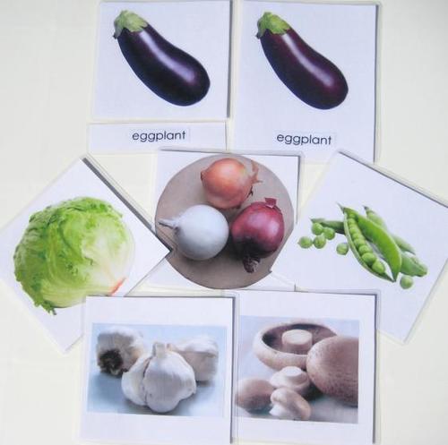 6 VEGETABLES in 3-part cards, Set #3