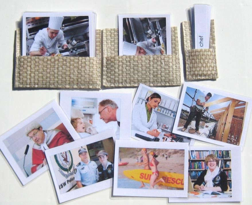 8 OCCUPATIONS, Set #1 in 3-part cards