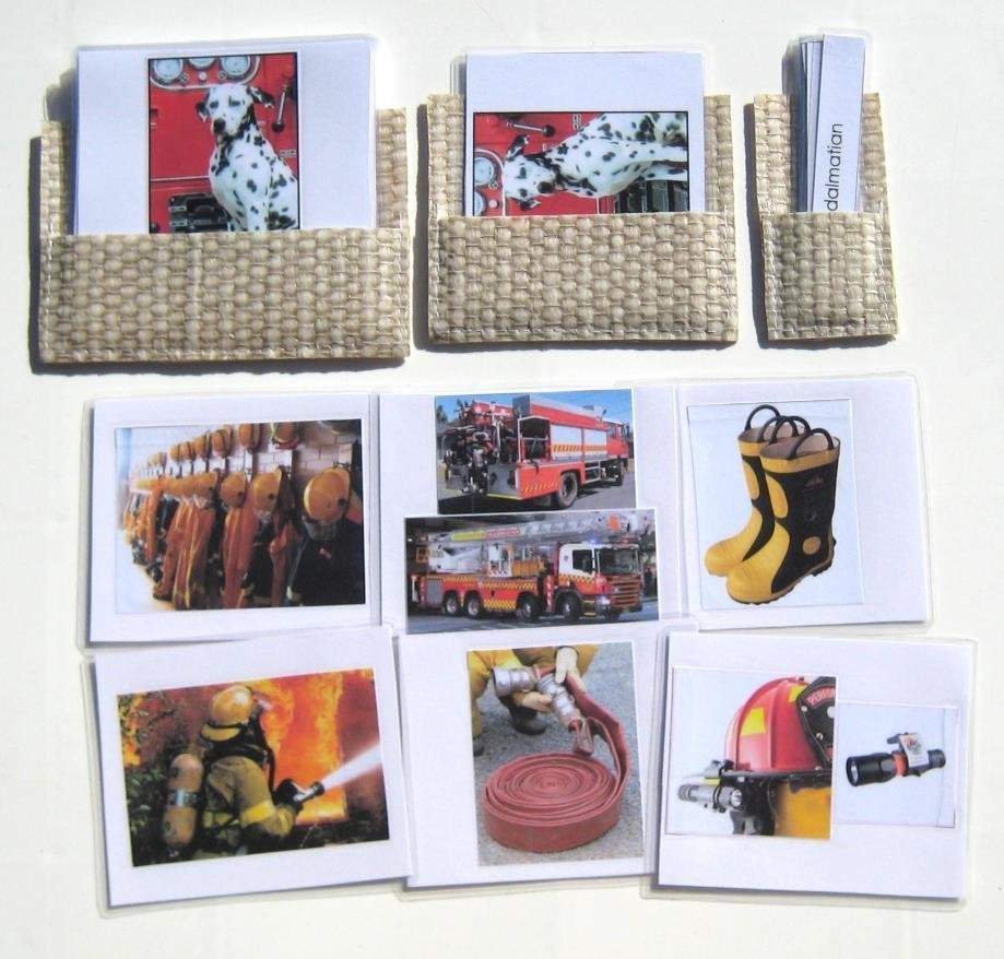 7 FIREFIGHTERS on 3-part cards, Set #2