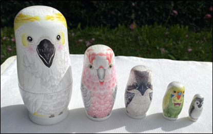 AUSSIE BIRDS as NESTING DOLLS