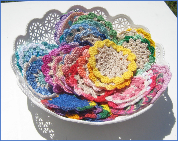 HAND-CROCHETED DOILY for Flower Arranging