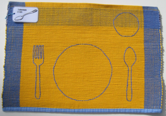 PLACEMATS, Set of 2 in Blue and Yellow