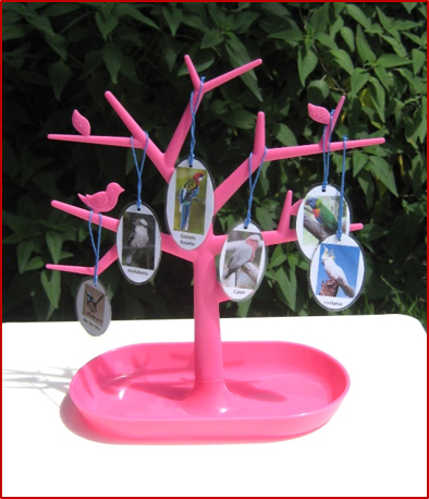 LANGUAGE TREE in Pink or Green or Blue Plastic
