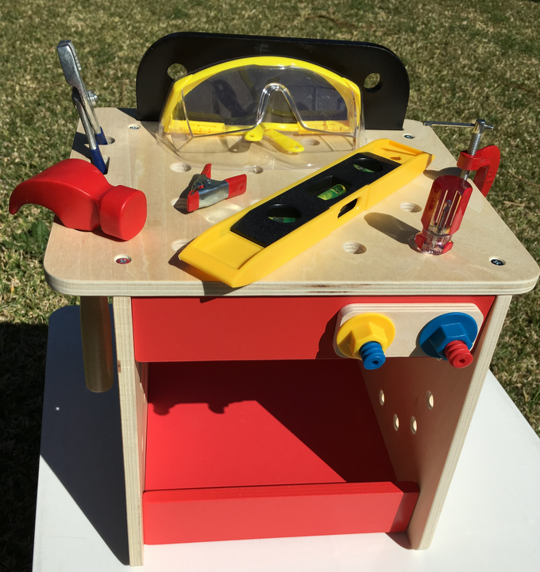 WORKBENCH A, 7 TOOLS & matching cards, fabric cardholder + 20 additional pieces
