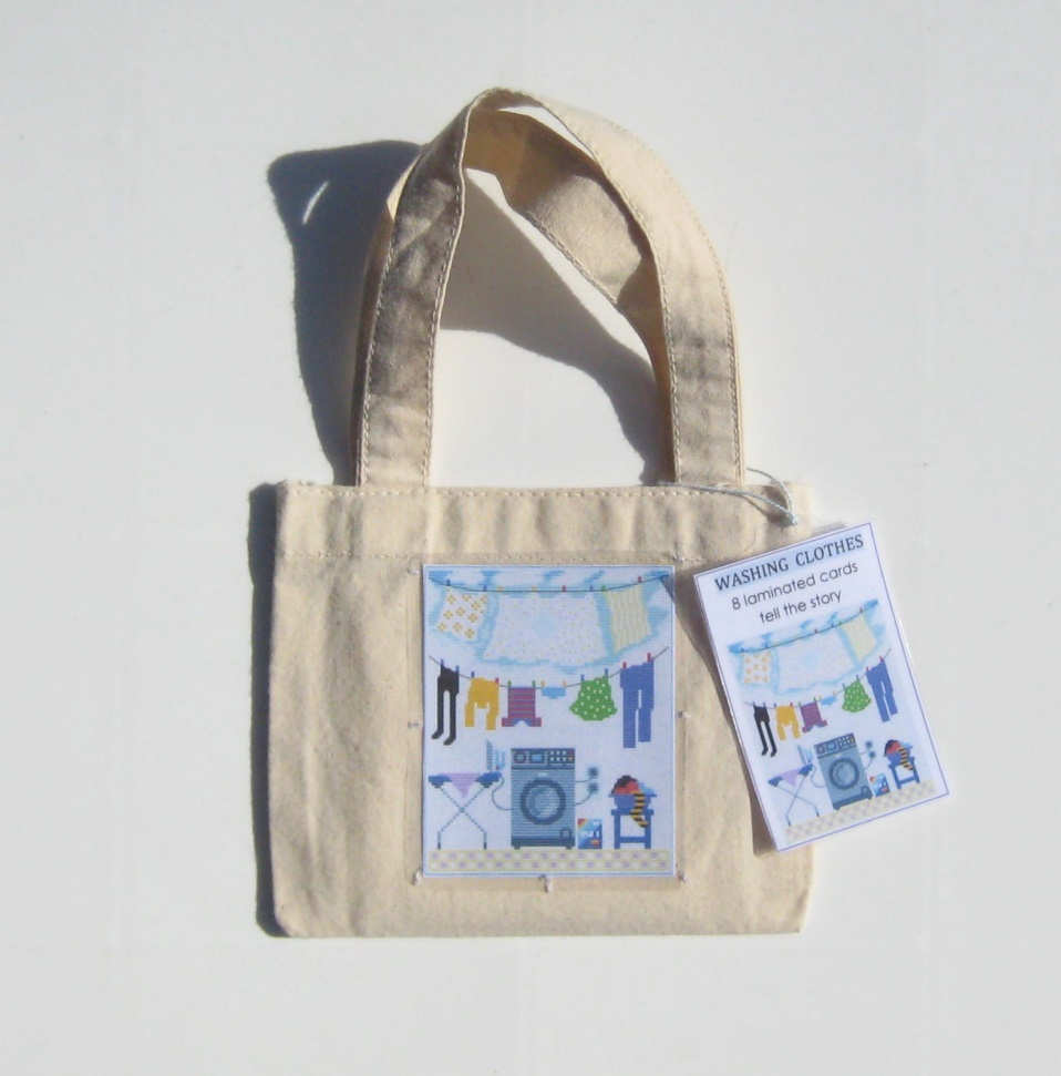 8-card STORY of WASHING CLOTHES in a Tote Bag