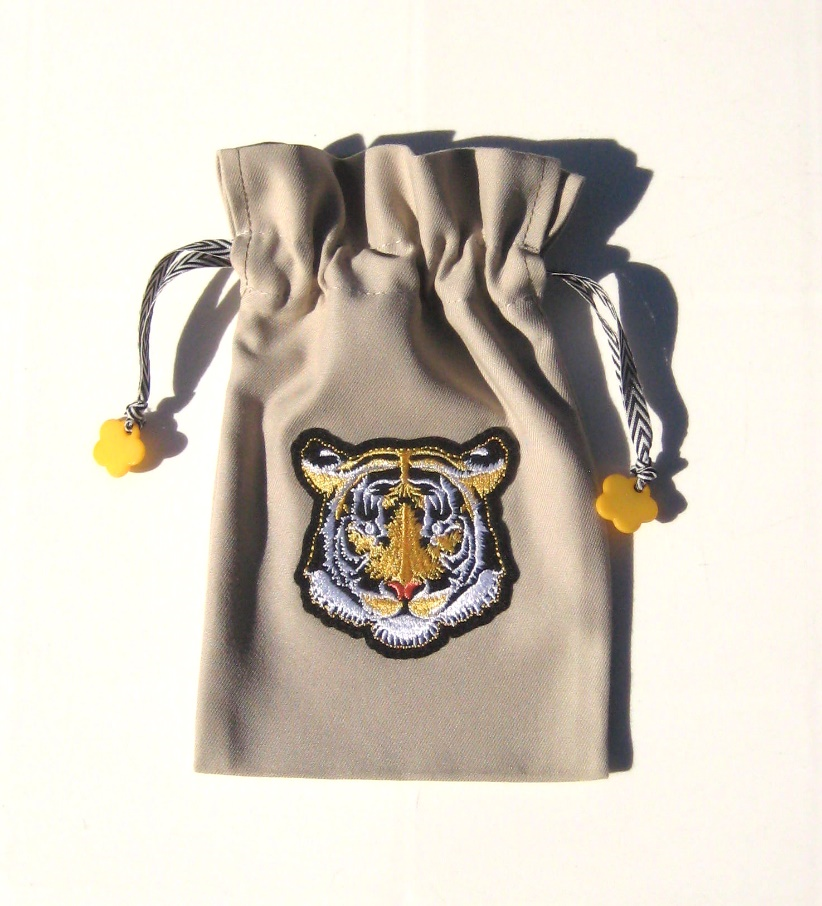 FABRIC DRAWSTRING BAG with Tiger