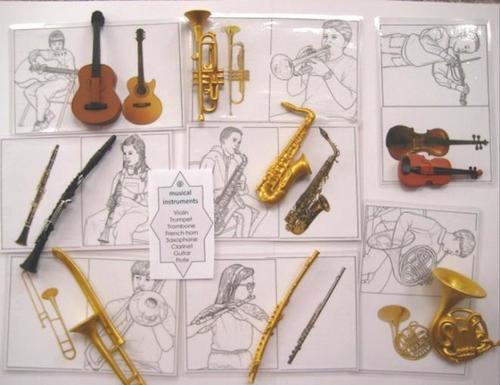 8 MUSICAL INSTRUMENTS & matching cards