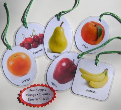 6 TREE FRUIT HANGING CARDS, Set # 1