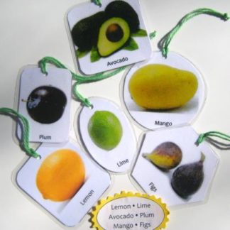 6 TREE FRUIT HANGING CARDS, Set # 2