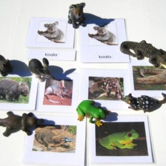 7 AUSSIE ANIMALS & matching 3-part cards, Set #2