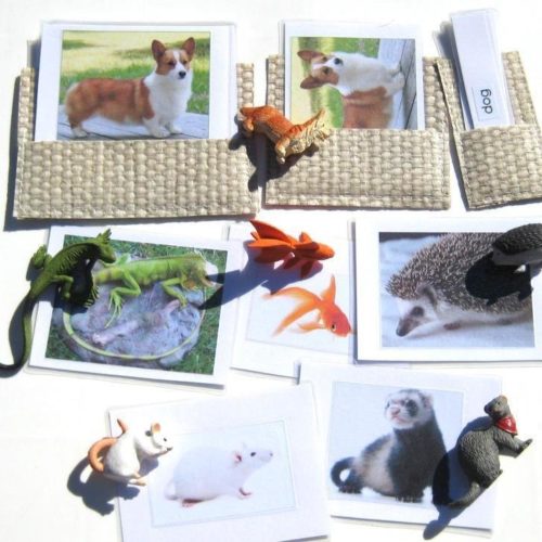 6 PETS & matching 3-part cards, Set 2