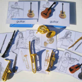 8 MUSICAL INSTRUMENTS & matching 3-Part Cards