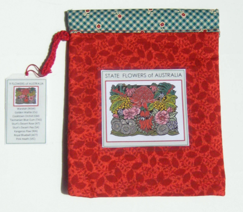 FABRIC SNAP BAG for FLOWER EMBLEMS of Australia